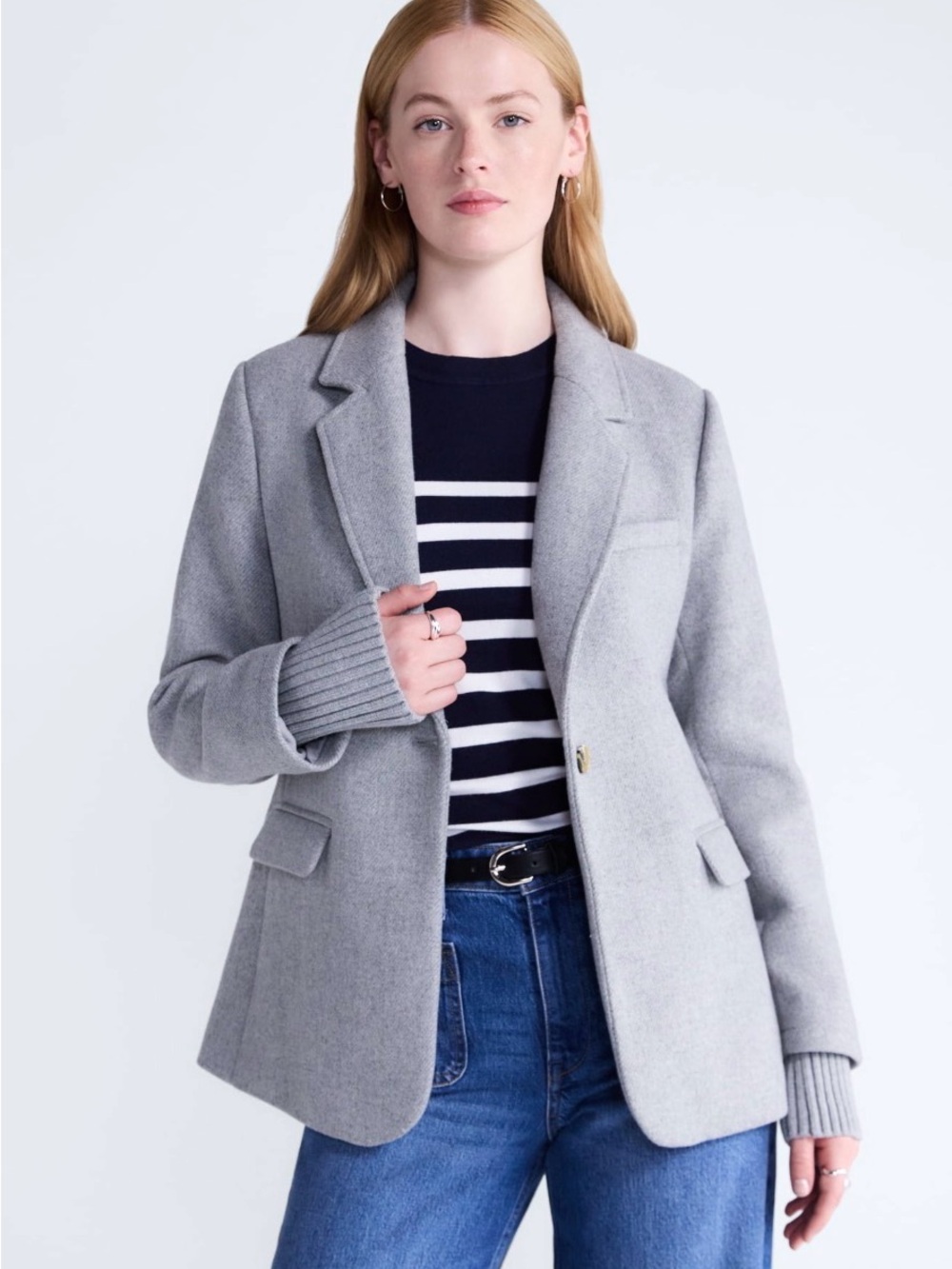 Free Assembly Women’s Single Breasted Blazer w/ Ribbed Cuffs